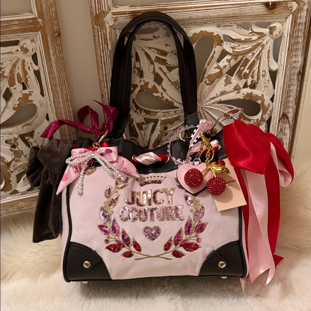 Exclusive Juicy Couture Pink and Brown Embellished with lots of cuteness Tote🩷 - Picture 12 of 12